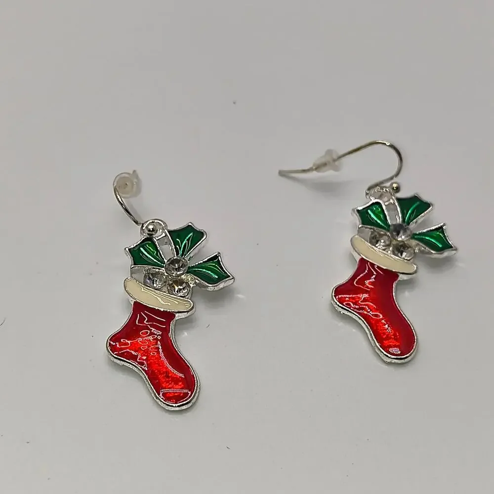 C 12 christmas stocking earrings with